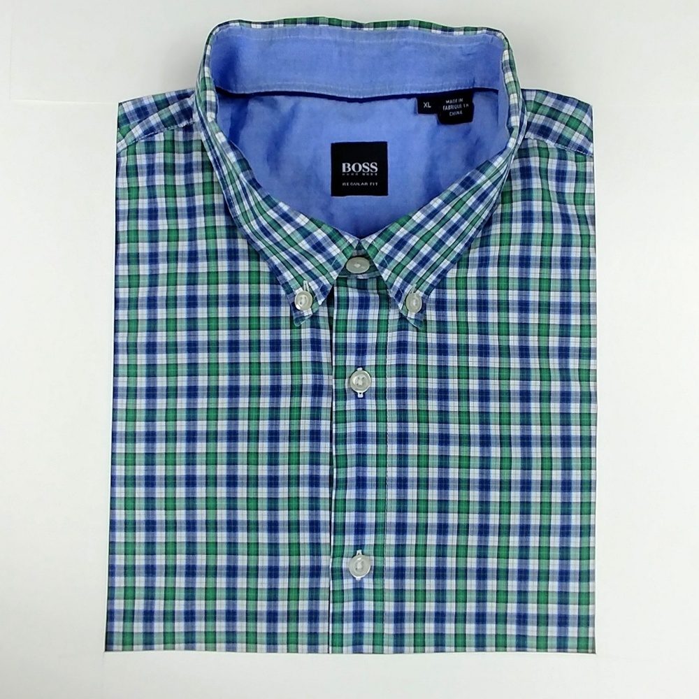 HUGO BOSS Button Down Regular Fit CHECKED LS shirt